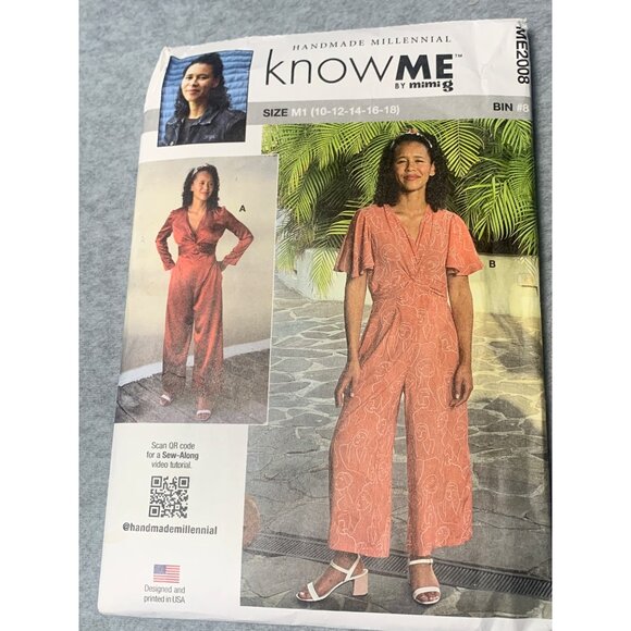 Know Me Sewing Pattern ME2008 Jumpsuit Size 10 12 14 16 18 uncut 2022 - Picture 1 of 3